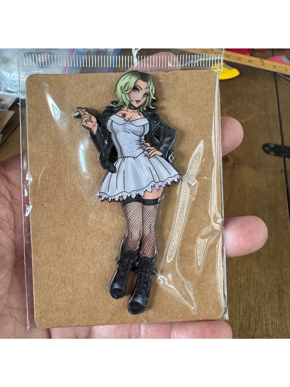 Blond Goth Girl Halloween Horror BIG Enamel Pin-ONLY ONE